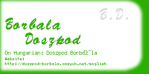 borbala doszpod business card